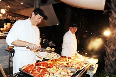 Soho Beach House's catering included a raw bar and full clambake menu.