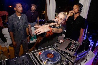 DJ Samantha Ronson performed a set at the Hennessy Black Blue Moon Bonfire event, held at La Cote by the pool area of the Fontainebleau Miami Beach.