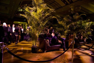 Palms and other wild-themed decor were set up throughout the space.