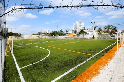 The three outdoor fields are FIFA-regulated, and each has room for six-on-six matches.