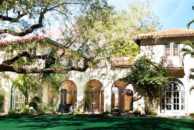 Spanish arches are a highlight of the house's Mediterranean Renaissance design.
