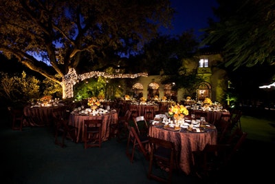 Many clients choose to host dinners alfresco on Villa Woodbine's front lawn.