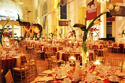 BBJ provided deep red shantung linens, and Hall's brought in golden chairs.