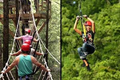Zipline Adventure Tours lets gets fly through Catskills forests via a zipline cable.