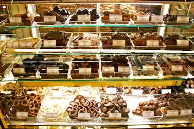 Various chocolate samples are provided at each stop on the tour.