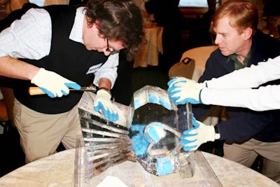 Groups of as many as 200 can try their hand at ice sculpting, available from Teambonding.