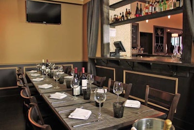 The semiprivate dining room in the back of Bistronomic can seat 34. The space is available for events Thursday through Saturday.
