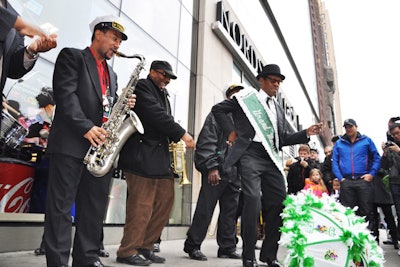 The truck's final stop, where Tremé cast members signed copies of the DVD inside the Union Square Best Buy, was accompanied by a performance by the brass band from New Orleans.