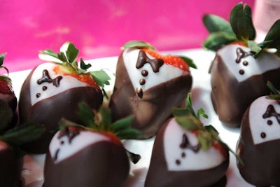 The sweets on offer included these chocolate-covered strawberries.