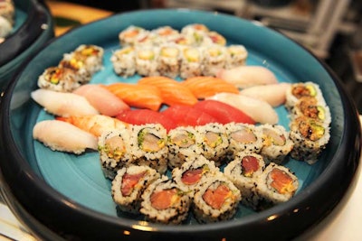 Guests re-fueled with sushi from Morimoto, the popular restaurant helmed by Sushi Master Masaharu Morimoto.