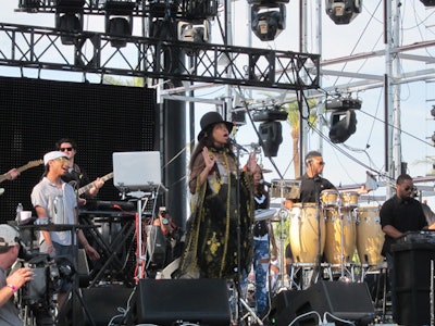 Erykah Badu was among the main-stage performers late afternoon Saturday.