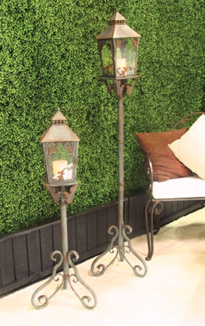 Montecito standing lantern, $35.50 for small, $49.50 for large, available throughout Southern California from Town & Country Event Rentals
