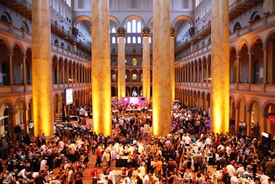 Nearly 1,500 people filled the grand atrium of the National Building Museum.
