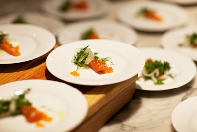 Chef John DeLucie of the Lion, Gavin Mills from Wood & Vine, and Sharon Wang of Bouchon Bakery were the participating chefs.