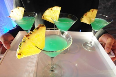 The selection of cocktails was just as tropical and served garnished with slices of fresh fruit.