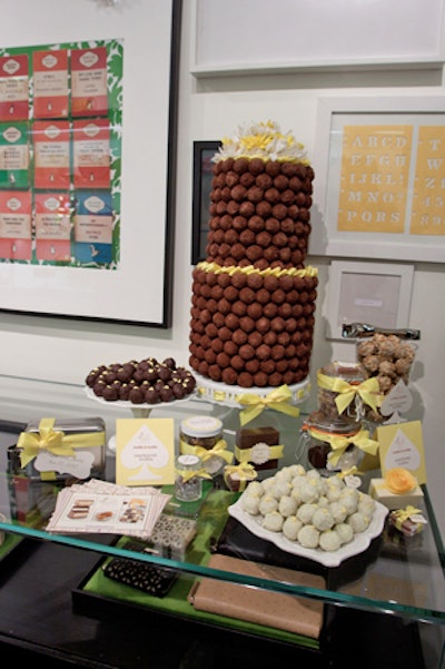 Truffle Truffle showcased its customized boxes for takeaway wedding gifts and offered a spread of elderflower, mascarpone, and beer-and-pretzel truffles.