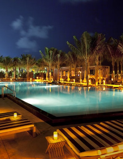 The W Hotel South Beach has a private pool that is at times available for private events.