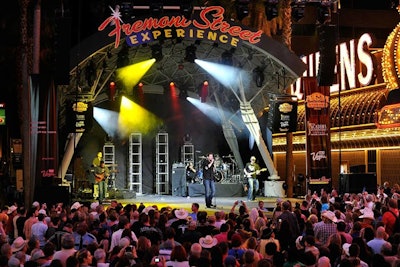 Chris Young performed during the Academy of Country Music concerts on Fremont at the Fremont Street Experience.