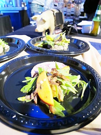 The Ravenous Pig served an offal pheasant terrine with a local peach and asparagus salad.