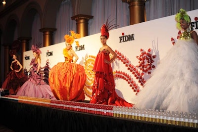 Vitaminwater partnered with the Fashion Institute of Design and Marketing for its Fashion for Flavors installation, with gowns inspired by the five flavors of Vitaminwater Zero.