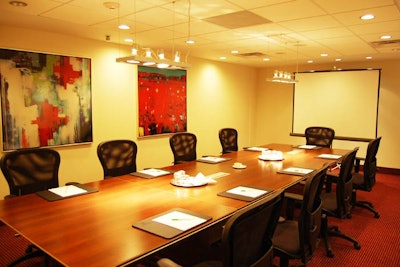 The 10-seat St. Clair Boardroom is one of the hotel’s nine meeting spaces.