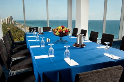 Most meeting rooms offer floor-to-ceiling views of the Atlantic Ocean.