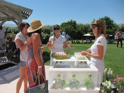 Lacoste-clad servers offered the Patrón pops from a cart on site.