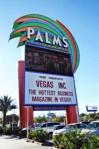 Palms Casino Resort welcomed Vegas Inc magazine with a message on its marquee.
