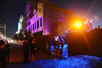 The 500-guest dinner took place under a 230-foot-long tent on Main Street in front of the new building.