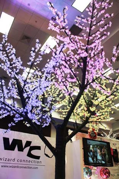 Just in time for spring events, Wizard Connection has created an LED blossom tree, measuring 12 feet tall and 10 feet wide. A wireless controller can change the color and pattern of the lights.