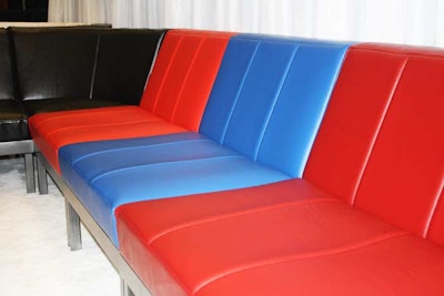 Ice Magic debuted its new line of modular leather furniture, which comes in a variety of colors and can be embroidered with a company logo or name. The furniture is stackable, minimizing shipping and labor costs.