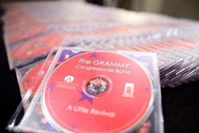Guests received CDs of the Grammy Congressional Band's performance of 'A Little Revival' before leaving.