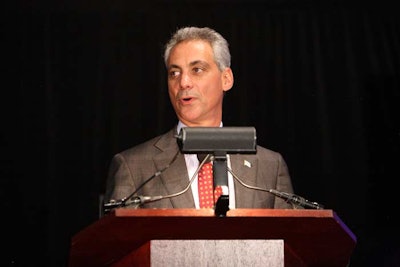 Mayor-elect Rahm Emanuel led guests through a Seder ritual known as Miriam's Cup.