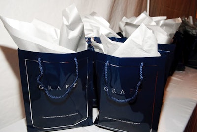 Graff sponsored the gift bags, and guests left with diamond-shaped chocolates.