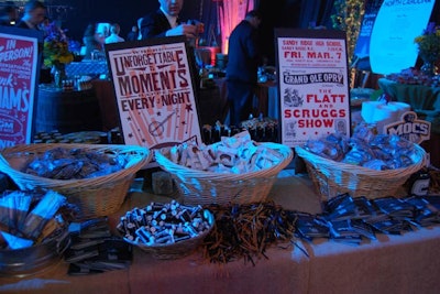 Tennessee setup a table of woven baskets filled with the state's indigenous treats, like MoonPies and Goo Goo Clusters.