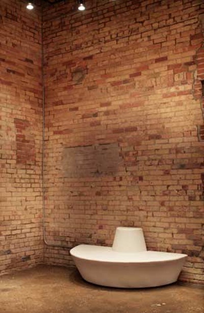 Exposed brick walls add character to the former warehouse.