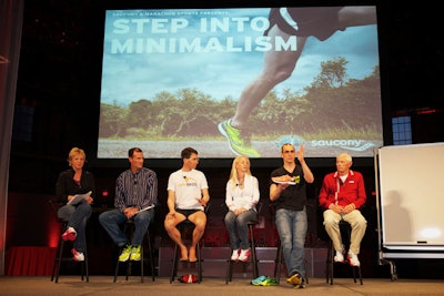 Panelists—including doctors, running coaches, and Saucony staff—answered guests' questions.