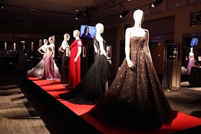 Six mannequins displayed Marchesa dresses previously worn by celebrities.
