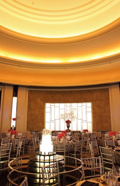 Dinner was held in the round room.