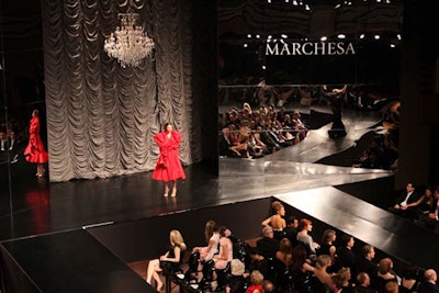 Mirrored walls ensured audience members could see the gowns in their entirety.