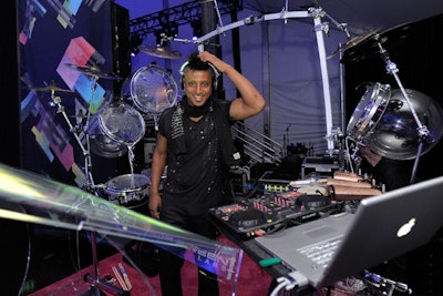 DJ Ravidrums entertained guests prior to the Strokes' performance.