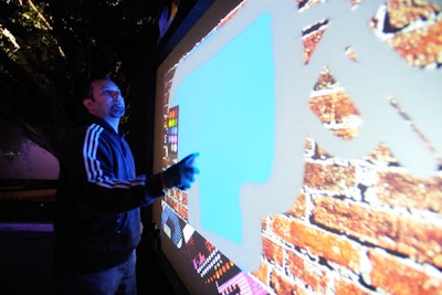 An interactive graffiti wall allowed guests to create original content.