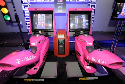 The '4G Racetrack' featured two T-Mobile branded motorcycles to suggest the network's speed.