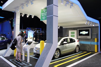Chevrolet's four-passenger Volt, which has a dedicated display area in the brand's booth, won the 2011 World Green Car award on Thursday.