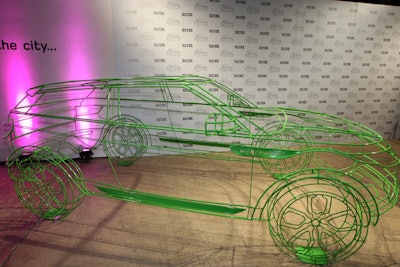 Billed as the smallest, lightest, and most fuel-efficient vehicle Range Rover has ever produced, the 2012 Evoque made its debut at Highline Stages on April 19. To highlight these key characteristics, the car brand installed a wire-frame model at the event.