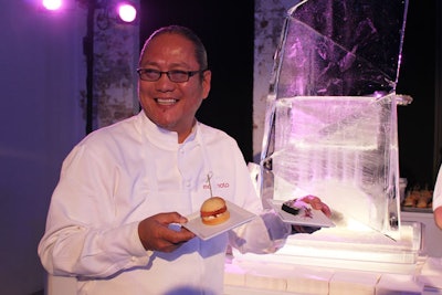 Chef Masaharu Morimoto made an appearance at the Lexus event, providing bites for the crowd.