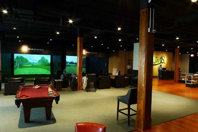 Guests can play pool or virtual golf.