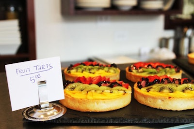 Real Kitchen Catering can prepare fare for corporate picnics. The seasonal menu includes summery desserts such as fruit tarts.