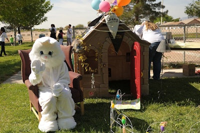 Children could pose for photos with the Easter bunny during the carnival.