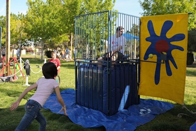 Once carnival-goers had paid a $5 donation, they had access to free activities like a dunk tank.